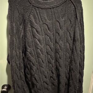Aerie Black Cable Knit Sweater